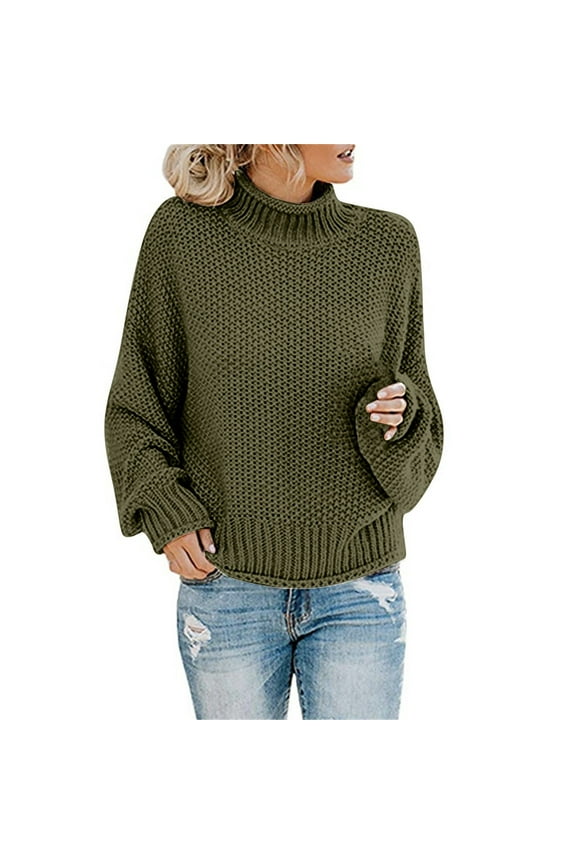 Oversized Sweaters for Women Knitted Sweater Women's Clothing Thick Thread High Neck Pullover Sweater Women Winter Fall Clothes 2023 E