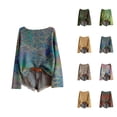 thumbnail image 1 of Oversized Sweaters for Women Long Sleeve Casual Crewneck Drop Shoulder Boho Floral Pattern Pullover Sweater Fall Knit Tops, 1 of 4
