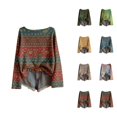 thumbnail image 1 of Oversized Sweaters for Women Long Sleeve Casual Crewneck Drop Shoulder Boho Floral Pattern Pullover Sweater Fall Knit Tops, 1 of 4
