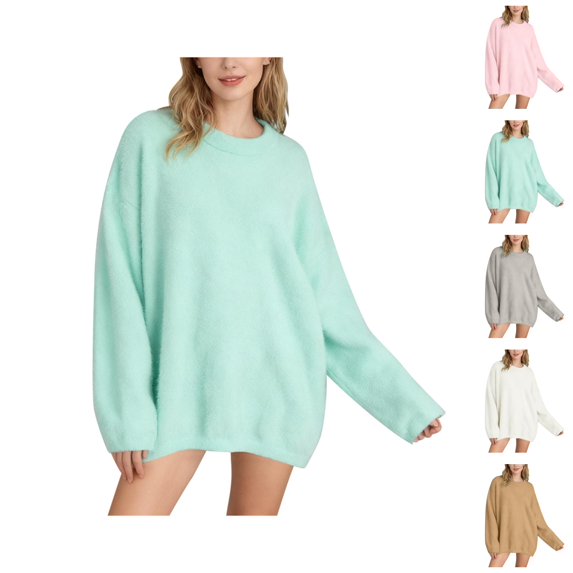 Oversized Sweaters for Women Long Sleeve Drop Shoulder Casual Crewneck Pullover Sweater Fall Winter Tops