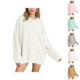 thumbnail image 1 of Oversized Sweaters for Women Long Sleeve Drop Shoulder Casual Crewneck Pullover Sweater Fall Winter Tops, 1 of 4