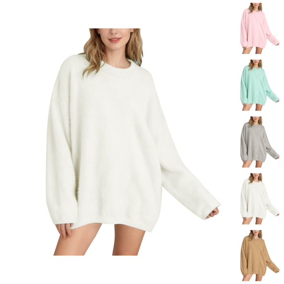 Oversized Sweaters for Women Long Sleeve Drop Shoulder Casual Crewneck Pullover Sweater Fall Winter Tops