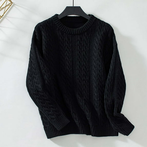 Oversized Sweaters for Women Loose Comfortable Crew Neck Sweaters Ripple Pattern Solid Color Fall Winter Business Casual Outfits Pullover Tops