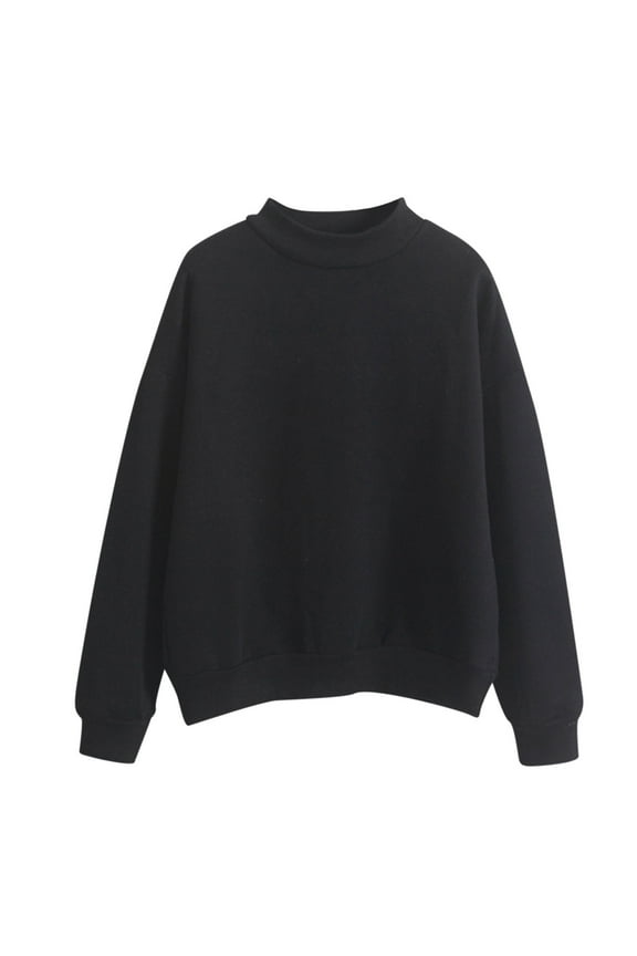 Oversized Sweatshirt For Women Casual Comfortable Easy Solid Color Loose Round Neck Blouse Tops Clothes With Pocket