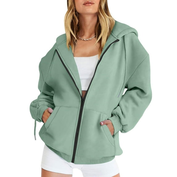 Oversized Sweatshirt For Women Casual Comfortable Solid Color Loose Zipper Hoodie Everyday Style 2025 Pullover Sweaters Winter Clothes