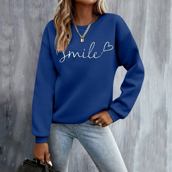 Oversized Sweatshirt For Women Daily Home Outdoor Workout Solid O Neck T Shirt Printed Tops Clothes With Pocket