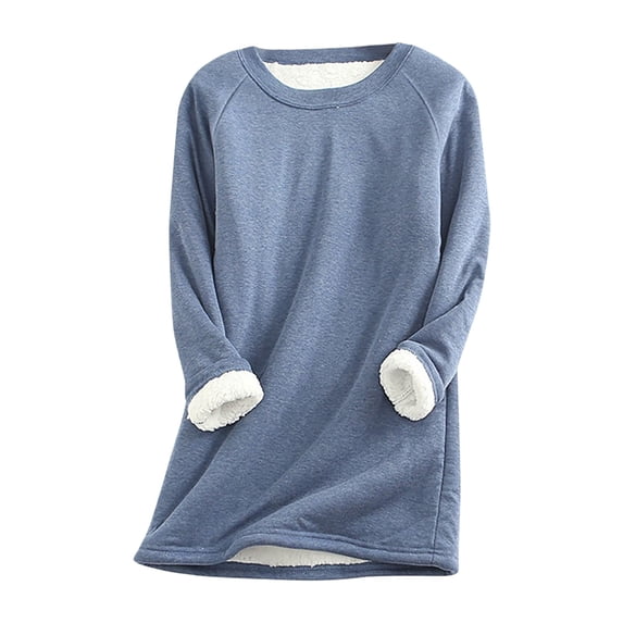 Oversized Sweatshirt For Women PURCOLT Large Loose Raglan Top Thickened And Velvet Lamb Wool Warm Fit Underlay on Clearance
