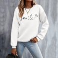 thumbnail image 1 of Oversized Sweatshirt For Women Trendy Daily Home Outdoor Workout Solid O Neck T Shirt Printed Winter Pullover Jumper Tops, 1 of 8