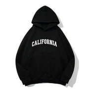 ZTGADU Oversized Hoodies For Women California Letter Graphic Print Hoodies for Teen Girls,Womens Vintage Aesthetic Hooded Sweatshirt with Pocket Cute Preppy Loose Pullover Tops