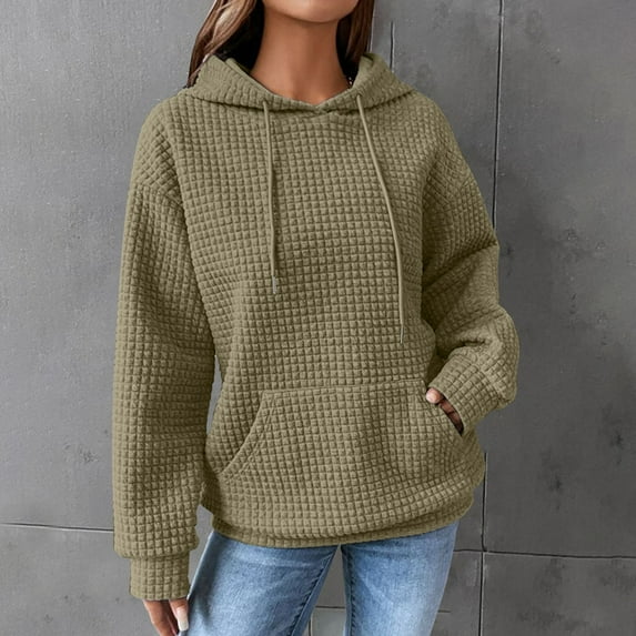 Oversized Sweatshirt for Women Plus Size Sweaters Hoodies For Women Solid Color Casual Fall Hooded 2023 Pullover Hoodie Basic Sweatshirts Womans Fashion Blouse Clothes Gray M