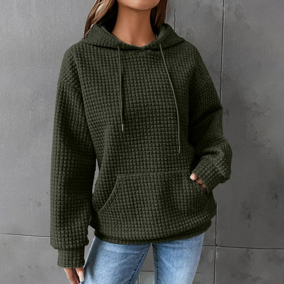 Oversized Sweatshirt for Women Plus Size Sweaters Hoodies For Women Solid Color Casual Fall Hooded 2023 Pullover Hoodie Basic Sweatshirts Womans Fashion Blouse Clothes Green