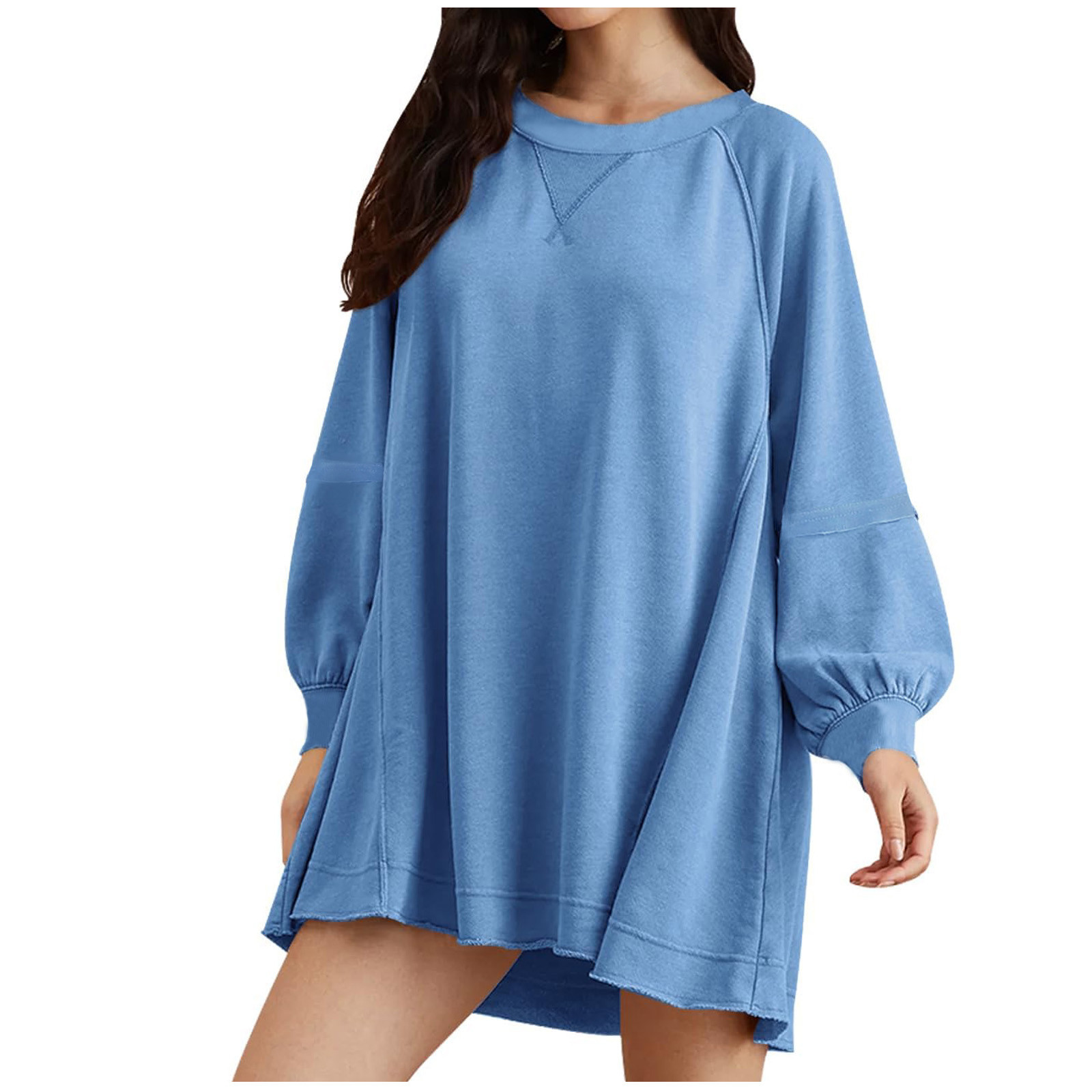 Oversized Sweatshirt Mini Dresses No Hood, Womens Casual Sleepwear