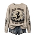 thumbnail image 1 of Oversized Sweatshirt for Women Crew Neck Long Sleeve Vintage Witch Cemetery Graphic Pullover Loose Fit Casual Fall Halloween Festival Wear Complexion M, 1 of 4