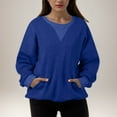 thumbnail image 1 of Oversized Sweatshirt For Women Patchwork Solid Color Sweatshirts No Hood Long Sleeve Pullover Tops With Pocket Dressy Sweater Jacket Women Light Outfits Women Fit Ladies Zip Sweater Color Jacket, 1 of 6
