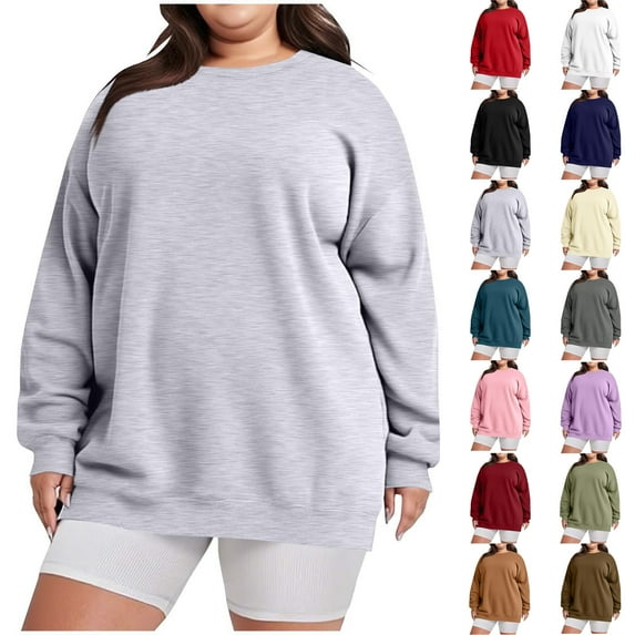 Oversized Sweatshirt for Women Plus Size Fashion Round-Neck Long Sleeve Hooded Pullover Tops Sweatshirt Pocket Sweat Pants Casual Suit Sets Fall Outfits Fashion Clothes
