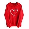 thumbnail image 1 of Oversized Sweatshirt for Women Cute Heart Print Hoodies Long Sleeve Sweatshirts Hooded Pullover Tops with Pocket Hooded Sweatshirts Casual Hoodie, 1 of 5