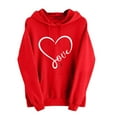 thumbnail image 1 of Oversized Sweatshirt for Women Cute Heart Print Hoodies Long Sleeve Sweatshirts Hooded Pullover Tops with Pocket Hooded Sweatshirts Casual Hoodie, 1 of 5