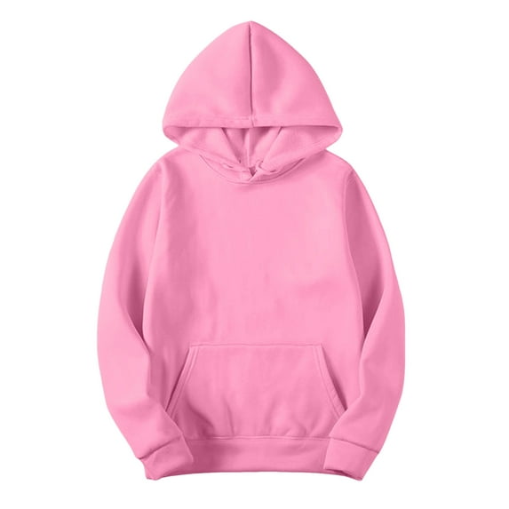 Oversized Sweatshirt for Women Women's Winter Fall Slim Artificial Short Velvet Long Sleeve Hooded Sweatshirts with Pockets Hoodies for Women Pink XXXXXL