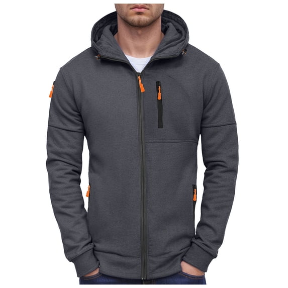 Oversized Sweatshirt for Men Full Zip Up Winter Solid Color Hoodies Unisex Wash Heavyweight Basic Hooded Jacket Jackets for Men Winter