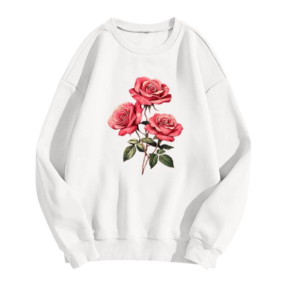 Oversized Sweatshirt for Valentine's Day Women Love Heart Shirts Fashion Casual Print Long Sleeve Loose Crewneck Pullover Hoodie Tops