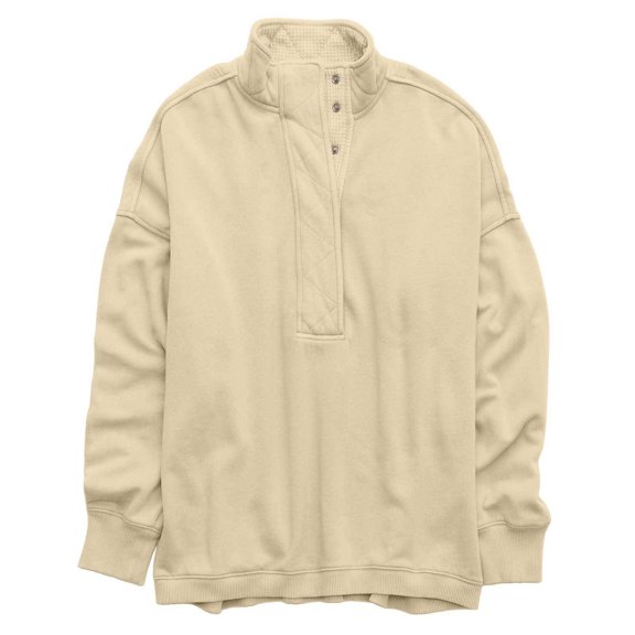 Oversized Sweatshirt for Women Casual Solid Long Sleeve Button Henley Neck Pullover Top Fashion Fall Winter Outfits