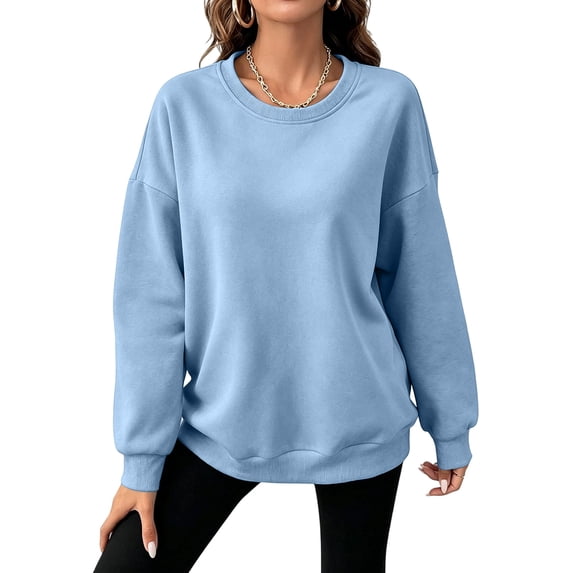 Oversized Sweatshirt for Women Crewneck Fleece Long Sleeve Pullover Hoodies Tops Fall Fashion Outfits Clothes,2XL