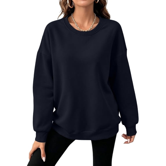 Oversized Sweatshirt for Women Crewneck Fleece Long Sleeve Pullover Hoodies Tops Fall Fashion Outfits Clothes,XL