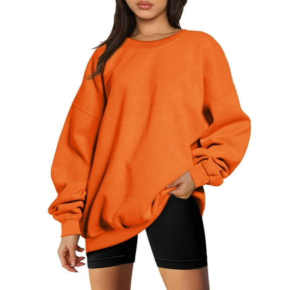 Oversized Sweatshirt for Women Crewneck Long Sleeve Pullover Tops Fall Fashion Relaxed Fit Outfits Clothes 2025