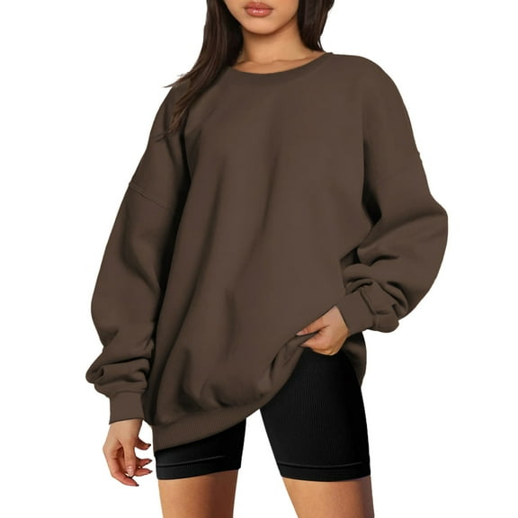 Oversized Sweatshirt for Women Crewneck Long Sleeve Pullover Tops Fall Fashion Relaxed Fit Outfits Clothes 2025