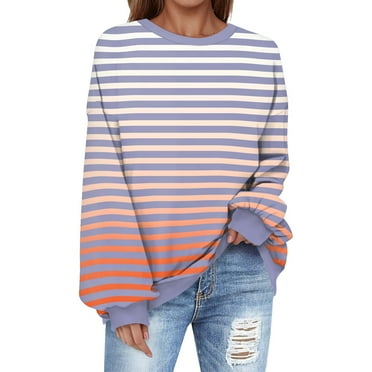 Oversized Sweatshirt for Women Crewneck Printing Long Sleeve Shirts Sweatshirt