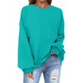 thumbnail image 1 of Oversized Sweatshirt for Women Crewneck Solid Color Long Sleeve Shirts Sweatshirt, 1 of 5