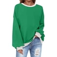 thumbnail image 1 of Oversized Sweatshirt for Women Crewneck Solid Color Long Sleeve Shirts Sweatshirt, 1 of 5