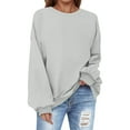 thumbnail image 1 of Oversized Sweatshirt for Women Crewneck Solid Color Long Sleeve Shirts Sweatshirt, 1 of 5
