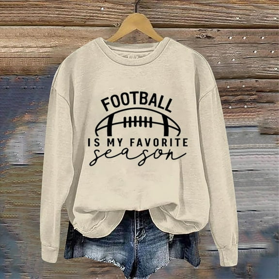 Oversized Sweatshirt for Women Full Sleeve Crewneck for Football Graphic Printed Hoodless Blouse 2025 Pullover Sweaters Winter Clothes