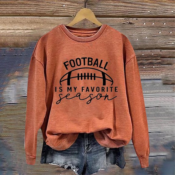 Oversized Sweatshirt for Women Full Sleeve Crewneck for Football Graphic Printed Hoodless Blouse 2025 Pullover Sweaters Winter Clothes