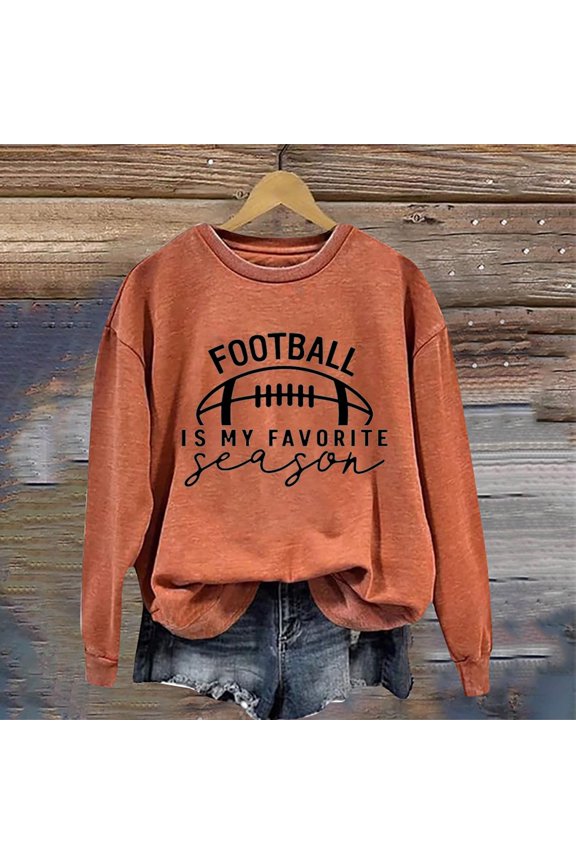 Oversized Sweatshirt for Women Full Sleeve Crewneck for Football Graphic Printed Hoodless Blouse 2025 Pullover Sweaters Winter Clothes