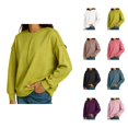 thumbnail image 1 of Oversized Sweatshirt for Women Long Sleeve Drop Shoulder Casual Seams Plain Crewneck Sweatshirts Pullover Tops, 1 of 7