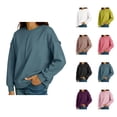 thumbnail image 1 of Oversized Sweatshirt for Women Long Sleeve Drop Shoulder Casual Seams Plain Crewneck Sweatshirts Pullover Tops, 1 of 8
