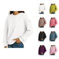 thumbnail image 1 of Oversized Sweatshirt for Women Long Sleeve Drop Shoulder Casual Seams Plain Crewneck Sweatshirts Pullover Tops, 1 of 7