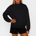 thumbnail image 1 of Oversized Sweatshirt for Women Loose Mock Neck Sweatshirt Casual Comfort Cute No Hood Pullover Sweatshirts Fall Clothes Black M, 1 of 6