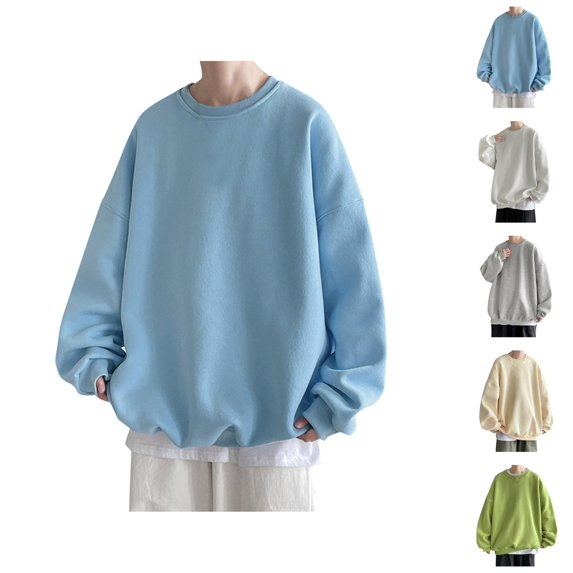 Oversized Sweatshirt for Women Men Long Sleeve Drop Shoulder Casual Plain Crewneck Sweatshirts Pullover Fall Winter Clothes
