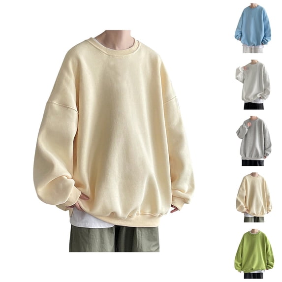 Oversized Sweatshirt for Women Men Long Sleeve Drop Shoulder Casual Plain Crewneck Sweatshirts Pullover Fall Winter Clothes