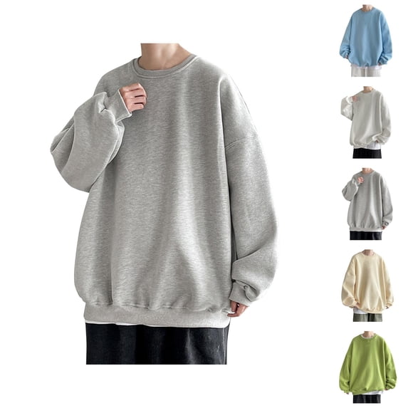 Oversized Sweatshirt for Women Men Long Sleeve Drop Shoulder Casual Plain Crewneck Sweatshirts Pullover Fall Winter Clothes