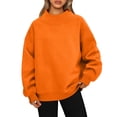thumbnail image 1 of Oversized Sweatshirt for Women Mock Neck Sweatshirt Turtleneck Pullover Long Sleeve Hoodies Tops 2025 Fall Clothes Saffron XL, 1 of 4