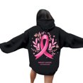 thumbnail image 1 of Oversized Sweatshirt for Women Pink Ribbon Print Cancer Awareness Hoodie Long Sleeve Fall Winter Pullover Tops (Black, L), 1 of 6