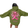 thumbnail image 1 of Oversized Sweatshirt for Women Pink Ribbon Print Cancer Awareness Hoodie Long Sleeve Fall Winter Pullover Tops (Green, S), 1 of 6