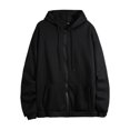 thumbnail image 1 of Oversized Sweatshirt for Women Winter Warm Trendy Long Sleeve Loose Solid Hooded Zipper Pocket Hoodie Coat Womens Hoodies Black XXL, 1 of 3