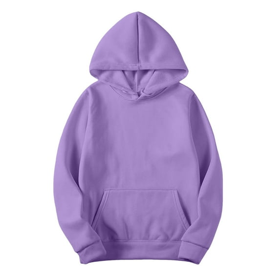 Oversized Sweatshirt for Women Women's Winter Fall Slim Artificial Short Velvet Long Sleeve Hooded Sweatshirts with Pockets Womens Hoodies Purple L