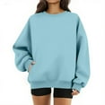 thumbnail image 1 of Oversized Sweatshirts For Women Crewneck Pullover Comfy Hoodies Fall Outfits Fashion 2025 Winter Clothes Light Blue S, 1 of 5