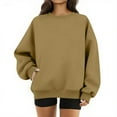 thumbnail image 1 of Oversized Sweatshirts For Women Crewneck Pullover Comfy Hoodies Fall Outfits Fashion 2025 Winter Clothes Light Brown 2XL, 1 of 5